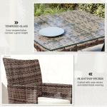 Brown Rattan Bistro Set for Outdoor Gardens