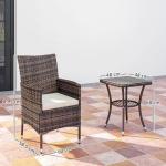 Brown Rattan Bistro Set for Outdoor Gardens