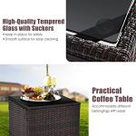 3-Piece Rattan Bistro Set with Cushions