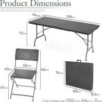 6-Seater Rattan Effect Folding Garden Table Set