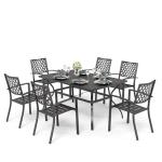 PHIVILLA 6-Piece Metal Garden Table and Chairs Set