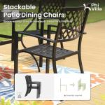 PHIVILLA 6-Piece Metal Garden Table and Chairs Set