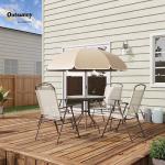 6-Piece Garden Dining Set with Umbrella & Chairs