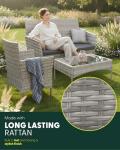 4-Piece Outdoor Rattan Furniture Set - Gray