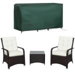 3-Piece Rattan Bistro Set with Cushions