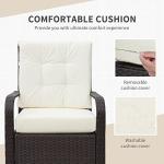 3-Piece Rattan Bistro Set with Cushions