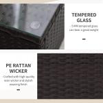 3-Piece Rattan Bistro Set with Cushions