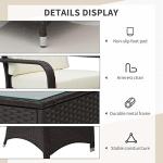 3-Piece Rattan Bistro Set with Cushions