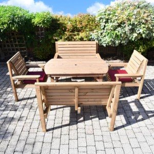 Staffordshire Wooden Garden Set with Two Benches