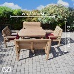 Staffordshire Wooden Garden Set with Two Benches