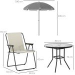 4-Piece Outdoor Garden Dining Furniture Set