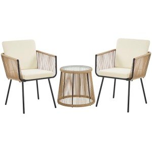3-Piece Outdoor Rattan Bistro Dining Set