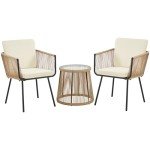 3-Piece Outdoor Rattan Bistro Dining Set