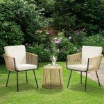 3-Piece Outdoor Rattan Bistro Dining Set