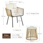 3-Piece Outdoor Rattan Bistro Dining Set