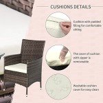 Brown Rattan Bistro Set for Outdoor Gardens