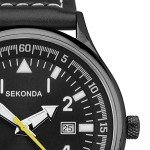SEKONDA Men's Black Leather Quartz Watch 3882.27