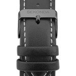 SEKONDA Men's Black Leather Quartz Watch 3882.27