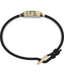 Timex Women's Gold Watch with Black Leather Strap