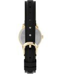 Timex Women's Gold Watch with Black Leather Strap