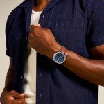 Fossil Men's Minimalist Quartz Watch, Silver & Leather