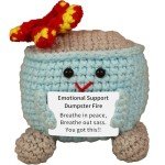 Funny Emotional Support Dumpster Fire Crochet Gift