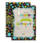 Funny Mummy Halloween Birthday Party Invitations