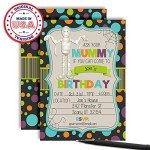 Funny Mummy Halloween Birthday Party Invitations