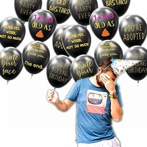 Funny Rude Birthday Balloons - 16 Pack