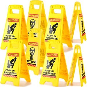 2-Pack Funny Poop in Progress Signs