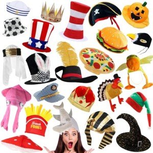 Assorted Funny Hats for Parties and Pranks