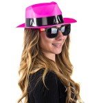 Neon Fedora Hats & Sunglasses Party Pack