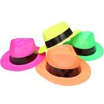 Neon Fedora Hats & Sunglasses Party Pack