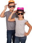 Neon Fedora Hats & Sunglasses Party Pack