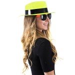 Neon Fedora Hats & Sunglasses Party Pack