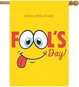 Funny Hipster April Fools Day Garden Flag
