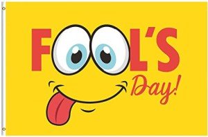 Funny Yellow Hipster Flag for April Fools' Day