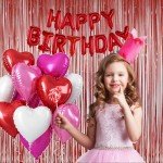 “Red Foil Tinsel Curtains for Fun Parties”