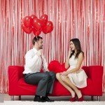 “Red Foil Tinsel Curtains for Fun Parties”