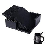 Funny Leather Coasters - 6 Pack for Drinks