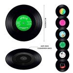 Retro Vinyl Record Drink Coaster Set of 6
