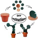 Funny Cactus Coasters Set with Flowerpot Holder