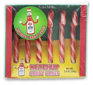Funny Ketchup Candy Cane Gift Box