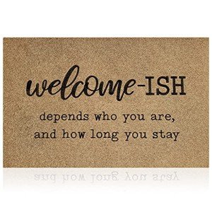 Funny "Depends Who You Are" Welcome Mat