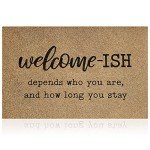 Funny "Depends Who You Are" Welcome Mat