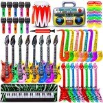 Inflatable Rock Star Party Props Set – 48 pcs