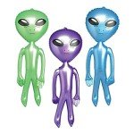 24 Inch Inflatable Aliens - Assorted Colors (12 Pack)
