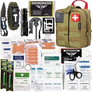 250-Piece Survival First Aid Kit with Molle Pouch