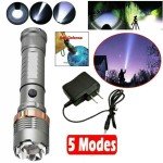 Tactical Rechargeable LED Flashlight Zoomable Torch