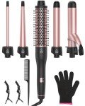 Vegan 5-in-1 Curling Iron Set for All Hair Types
